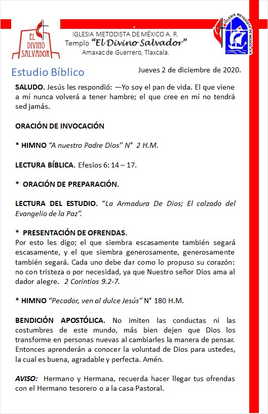 diciembre 2020 – Iglesia Metodista de México  